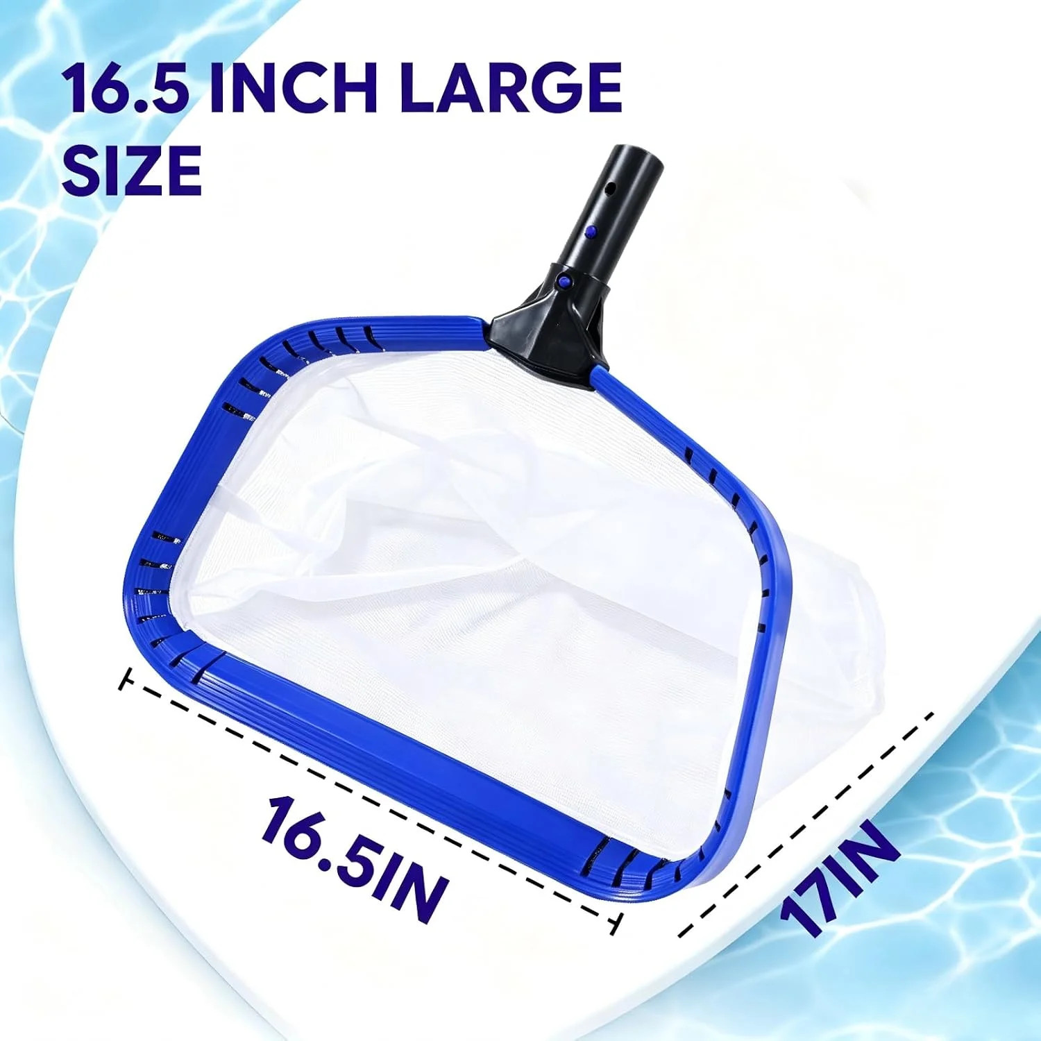 Heavy Duty Deep Bag Pool Skimmer Net, Professional Leaf Rake with Fine Nylon Mes
