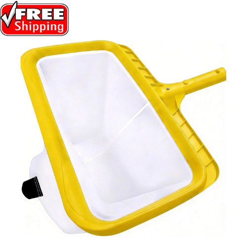 Professional Pool Skimmer Net with Yellow Frame & 30-Mesh – Heavy Duty Deep Leaf