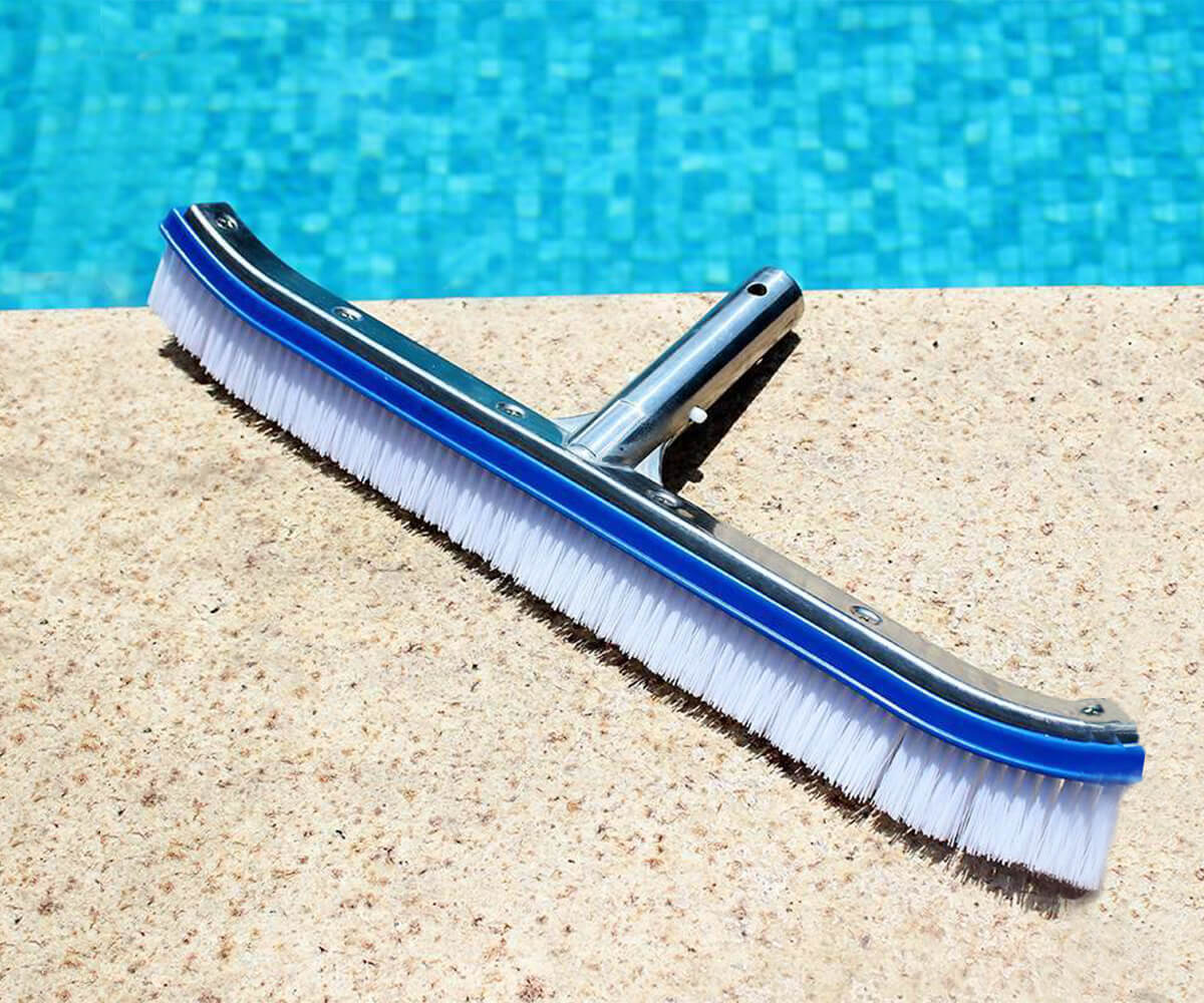 18&Prime; Aluminum Inground Swimming Pool Brush with Nylon Bristles