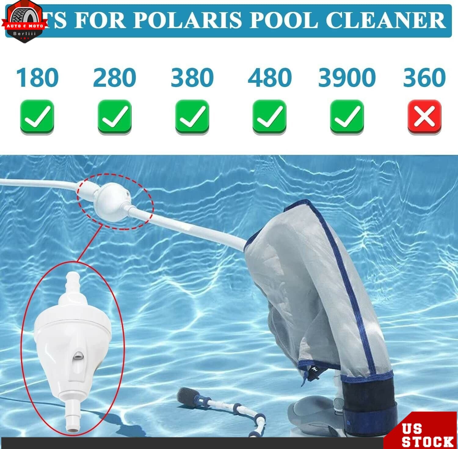 G52 Backup Valve Replacement Kit for Polaris Pool Cleaner 180,280,380,480,3900