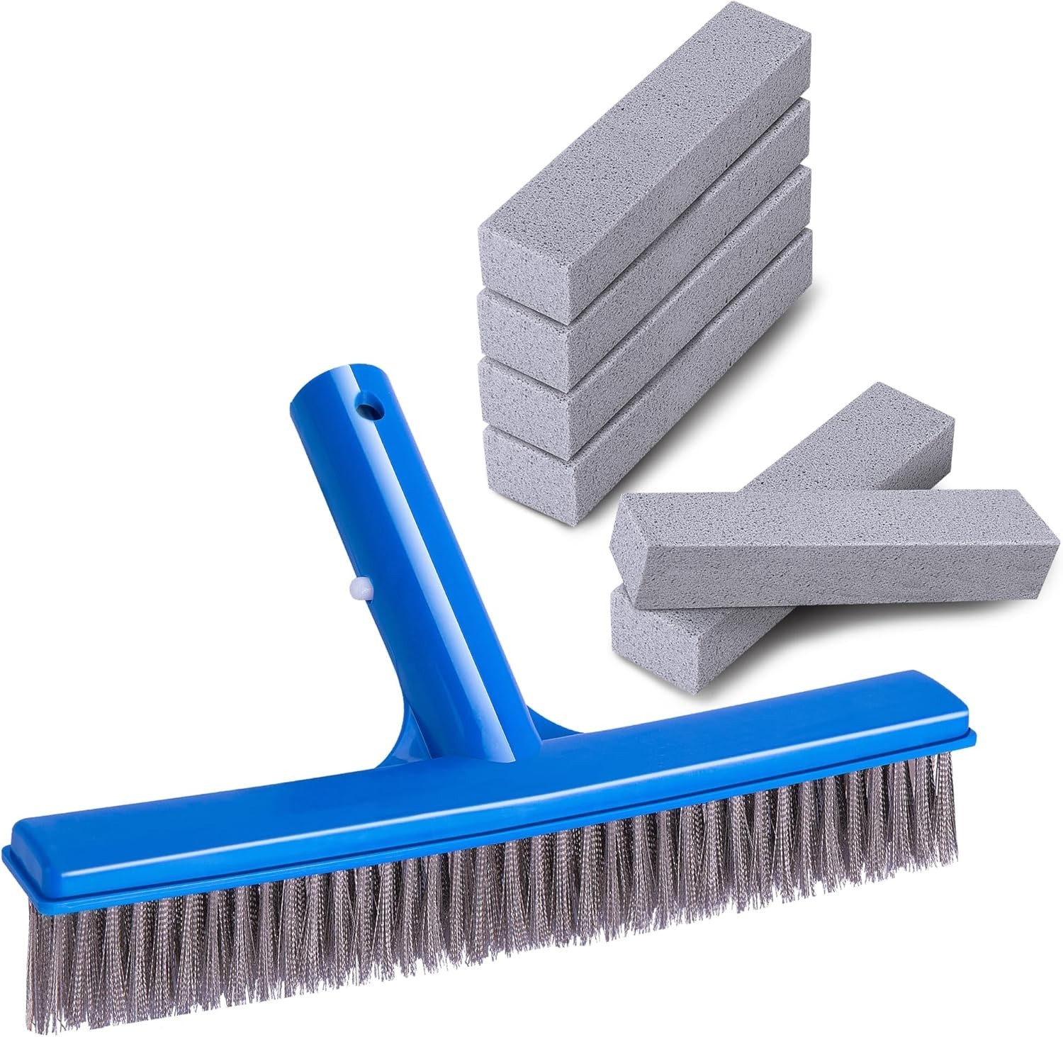 7-Piece Pool Cleaning Kit: Stainless Steel Brush & Pumice Stones for Deep Clean