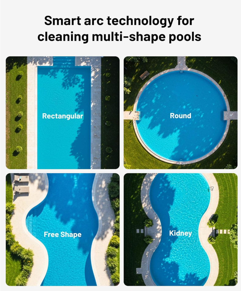 Spino E1 Cordless Robotic Pool Cleaner Wall & Waterline 1600 Sq Ft 210min App