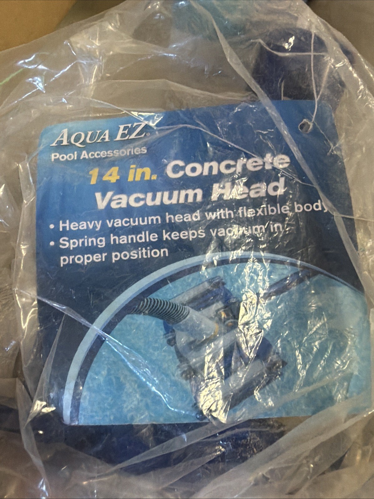Aqua EZ 14&Prime; Pro Concrete Pool Vacuum Head – VH302 – Skate Wheels – Flexible Body