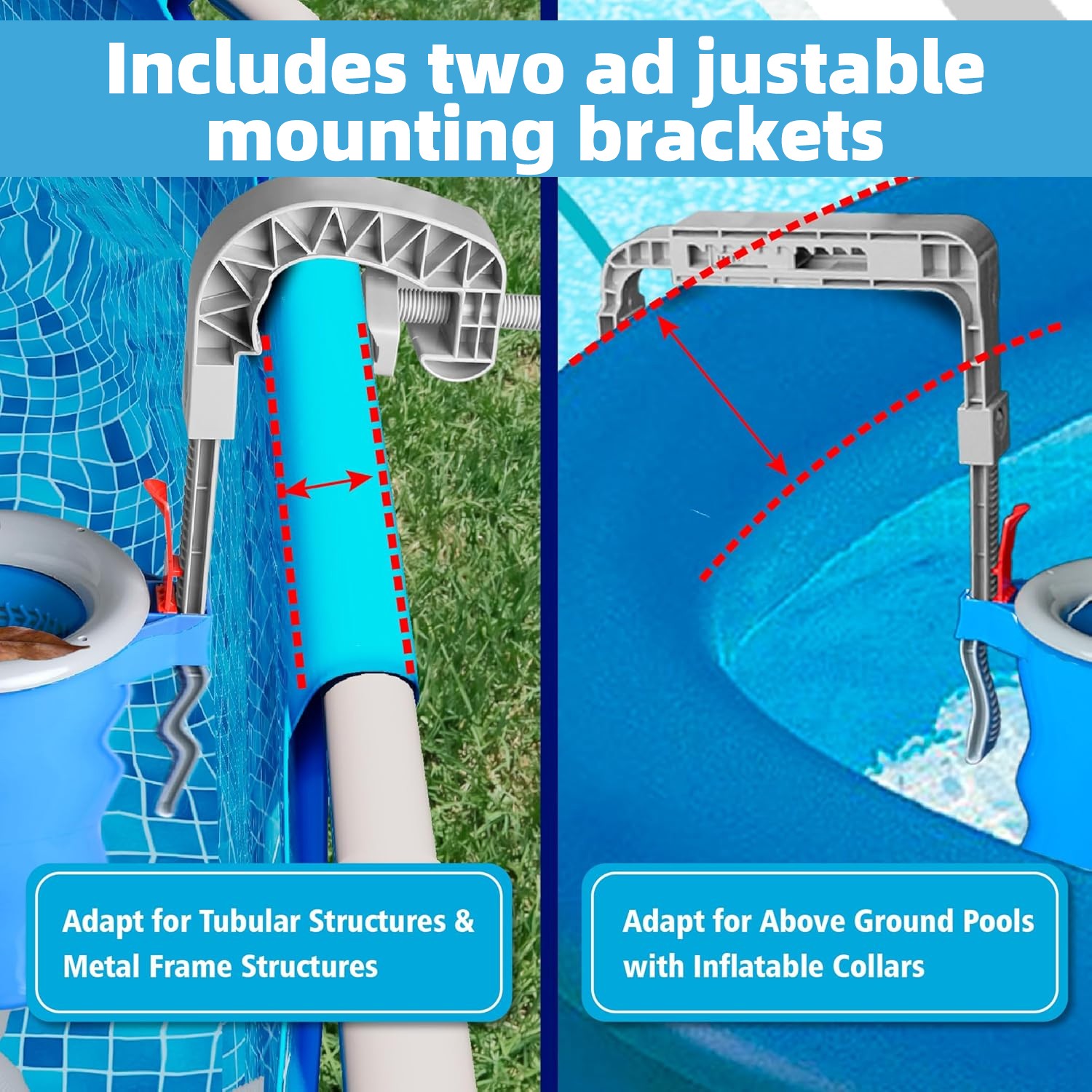 Adjustable Clip Hanging Pool Debris Filter–For Above Ground Floating Dirt&Leaves