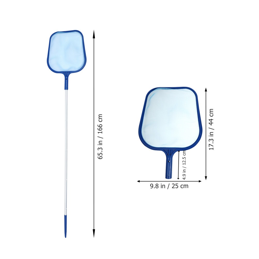 1 Set Pool Skimmer Kit Durable Plastic Blue with Removable Pole for Outdoors