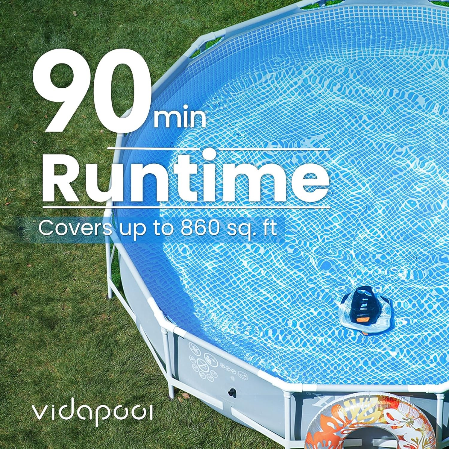 Robotic Pool Vacuum Cleaner Self-Parking In-Ground Flat Bottom 860 Sq.Ft