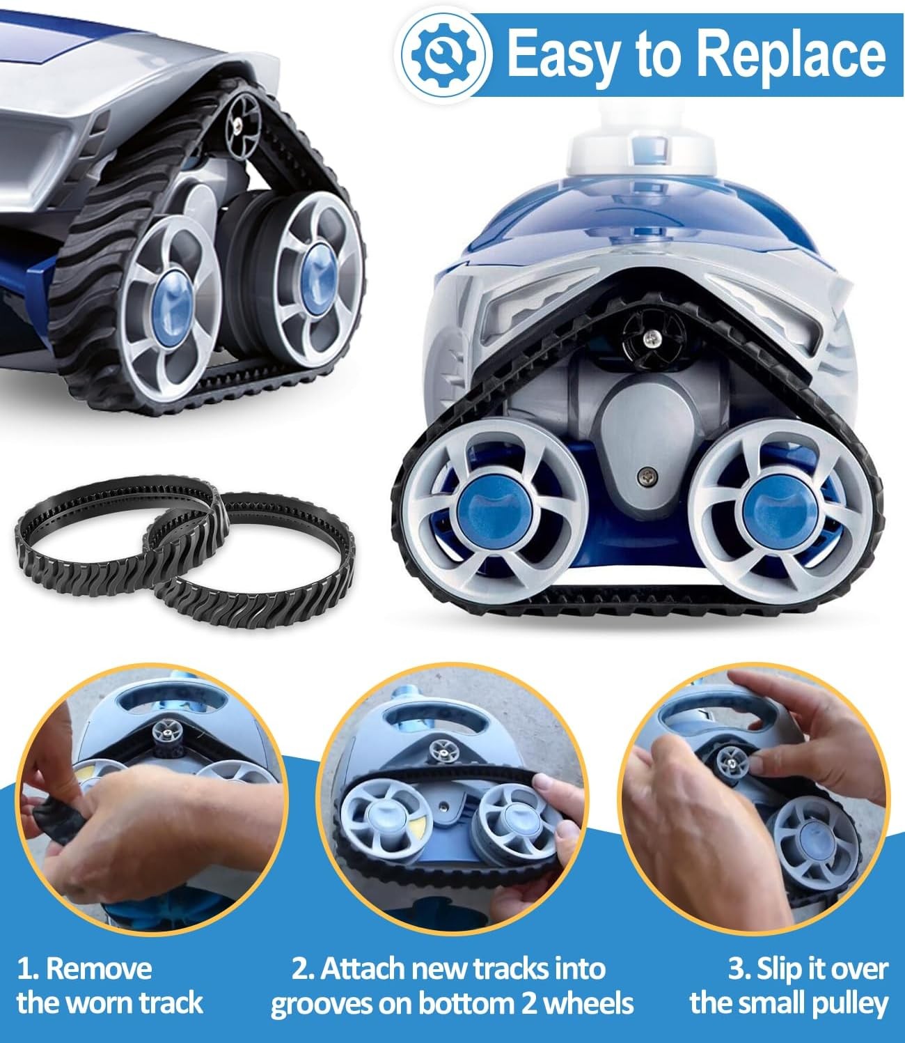 4pcs R0526100 Replacement For Zodiac Baracuda MX8, MX6 Pool Cleaner Tire Track