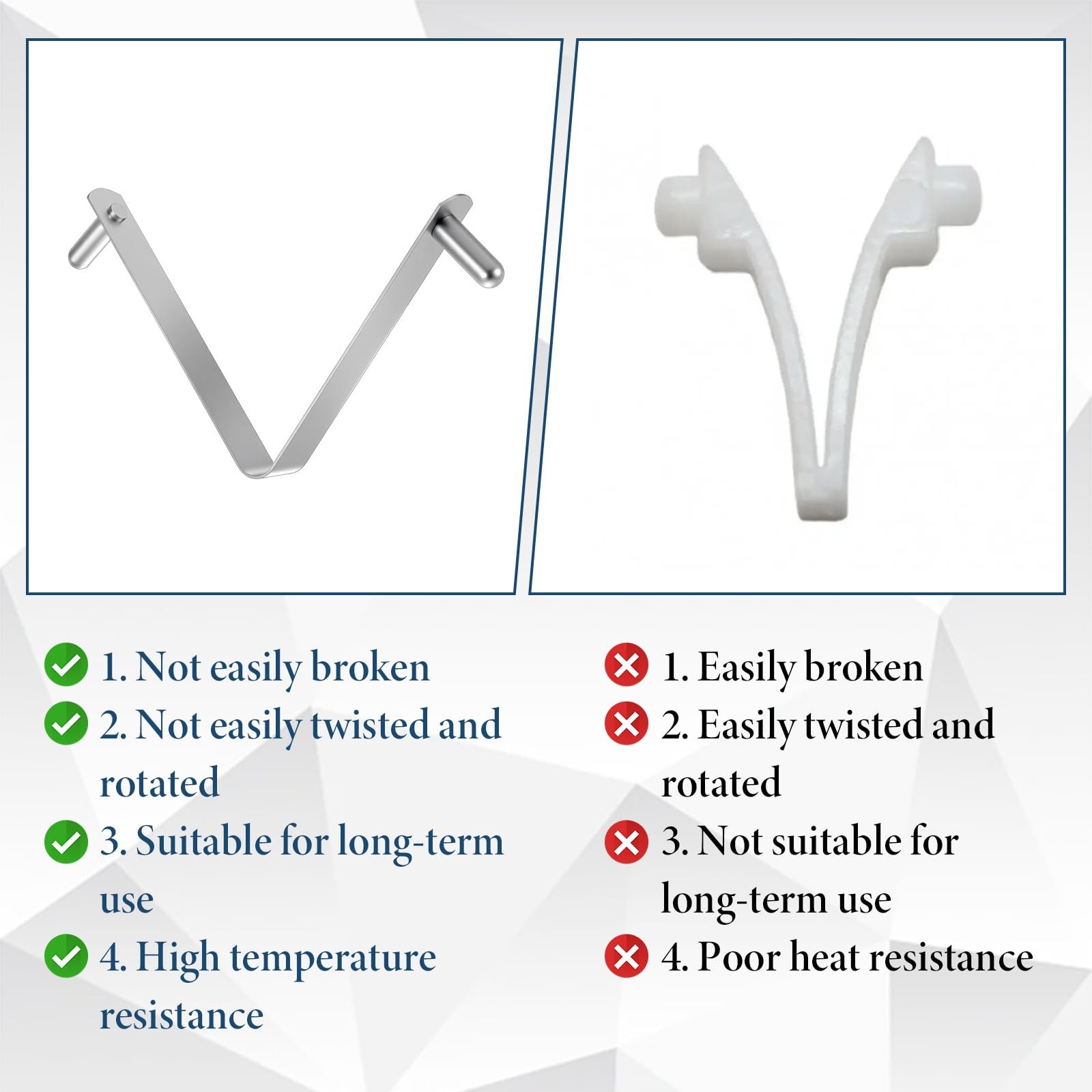 Dplolng 3 Pcs Pool Pole Clips,Stainless Steel Brush 1-1/4 inches, Silver