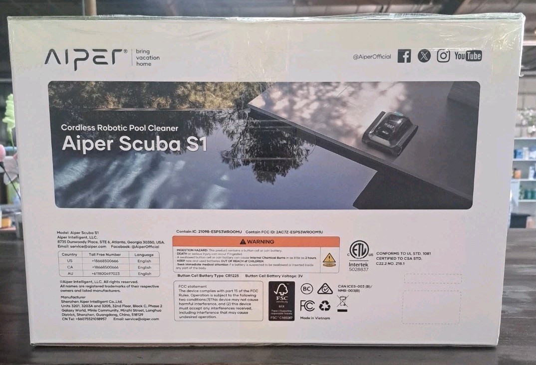 Aiper Scuba S1 Smart Wall Climbing Robot Cordless Automatic Pool Vacuum Cleaner