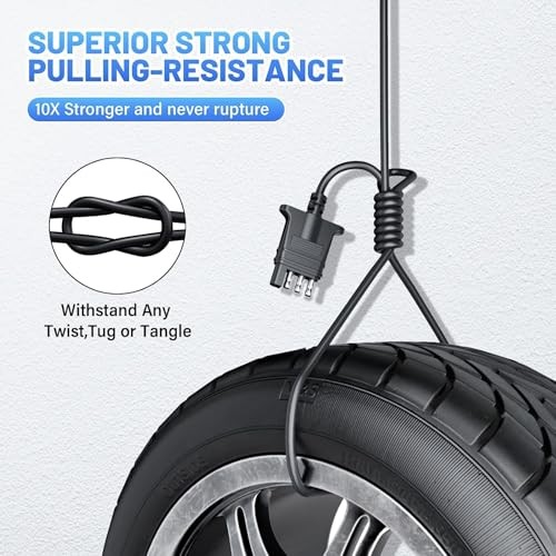 7.5ft 4 Pin Flat Trailer Wire Extension, Coiled Cable – 4 Way Vehicle &