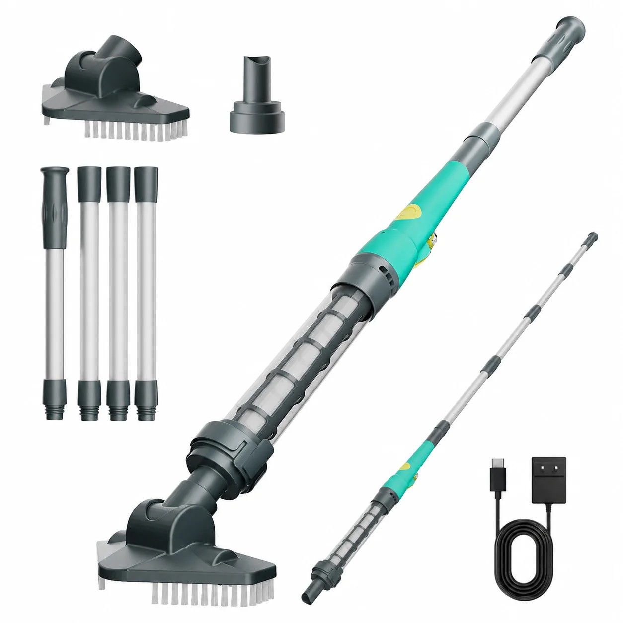 Cordless Pool Vacuum, Handheld Pool Vacuum with Running Time up to 60-Minutes fo