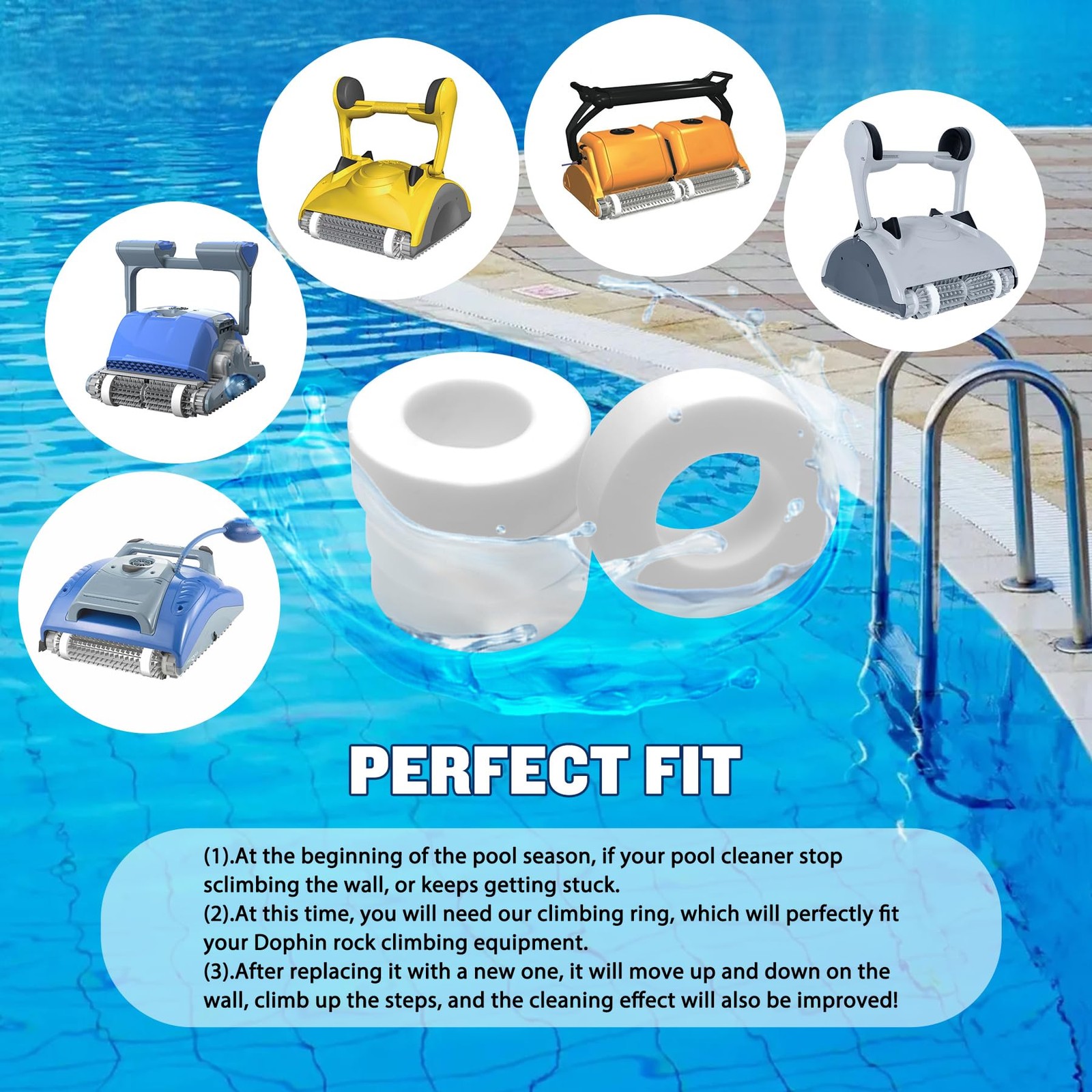 Climbing Foam Ring Replacement for Dolphin Robotic Pool Cleaner Compatible wi…