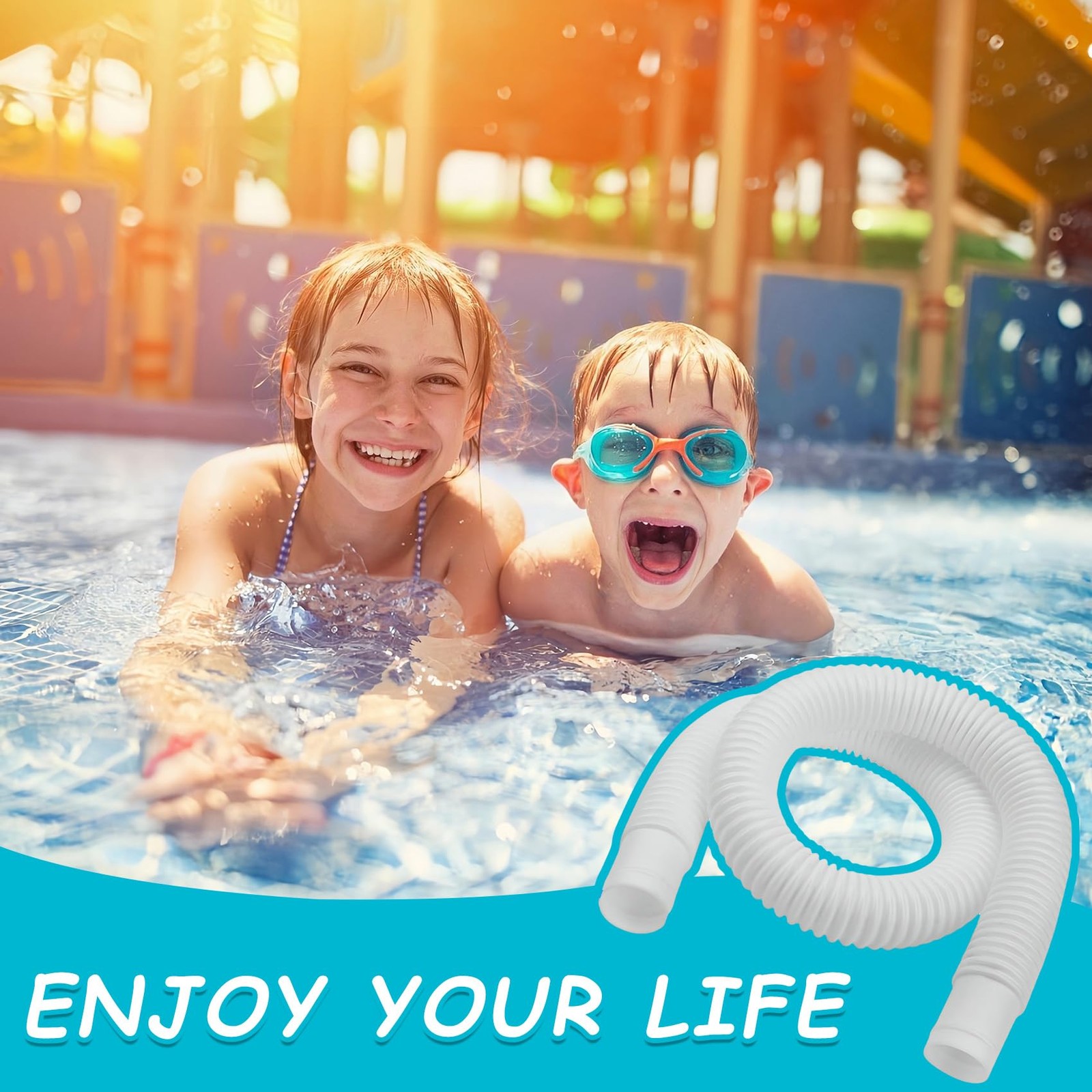Ubante 2 Pack 1-1/4 Inch X 3Ft Foot Long White Above Ground Pool Flex