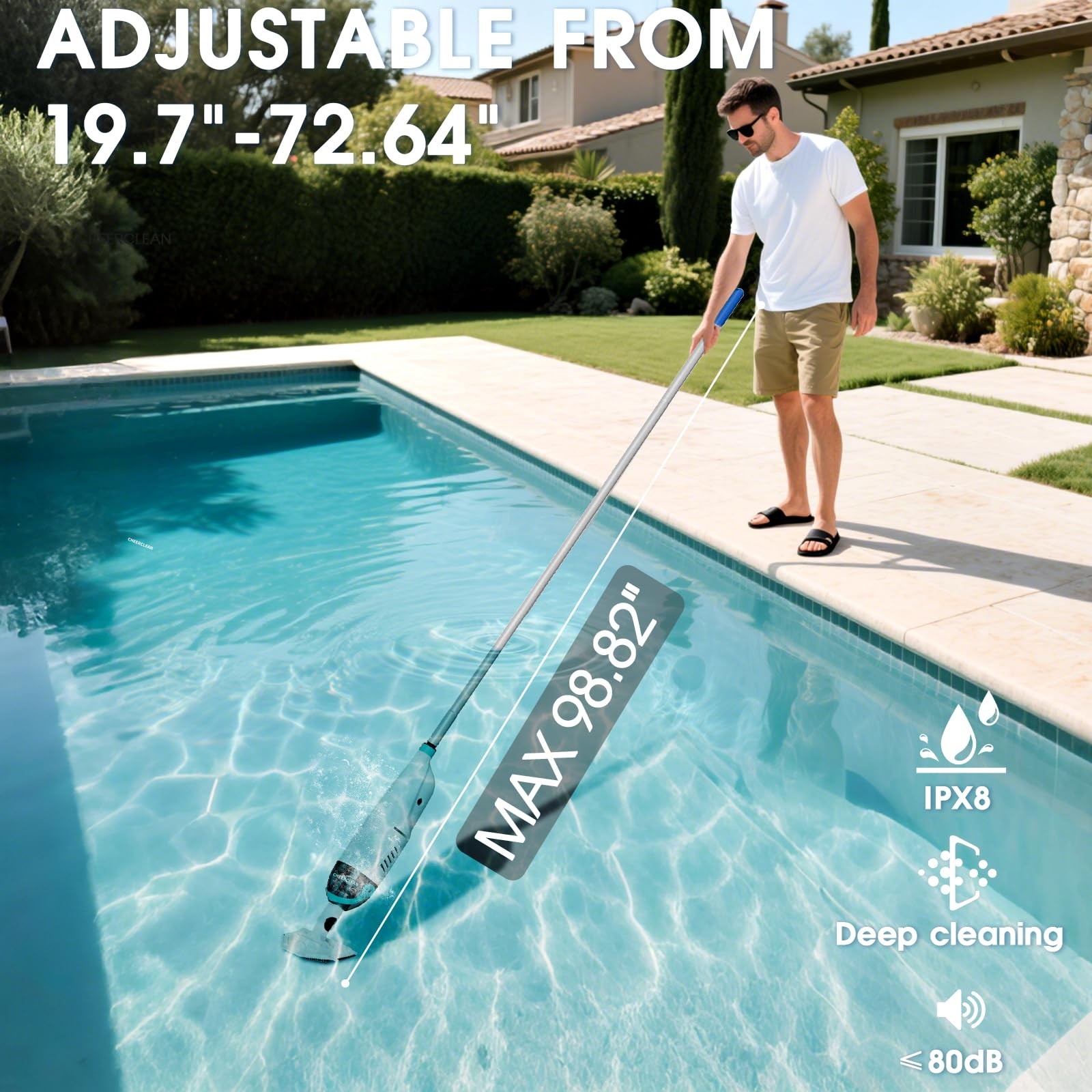 Cordless Handheld Pool Vacuum for Above Ground Pools – Upgraded 26.5GPM Real …