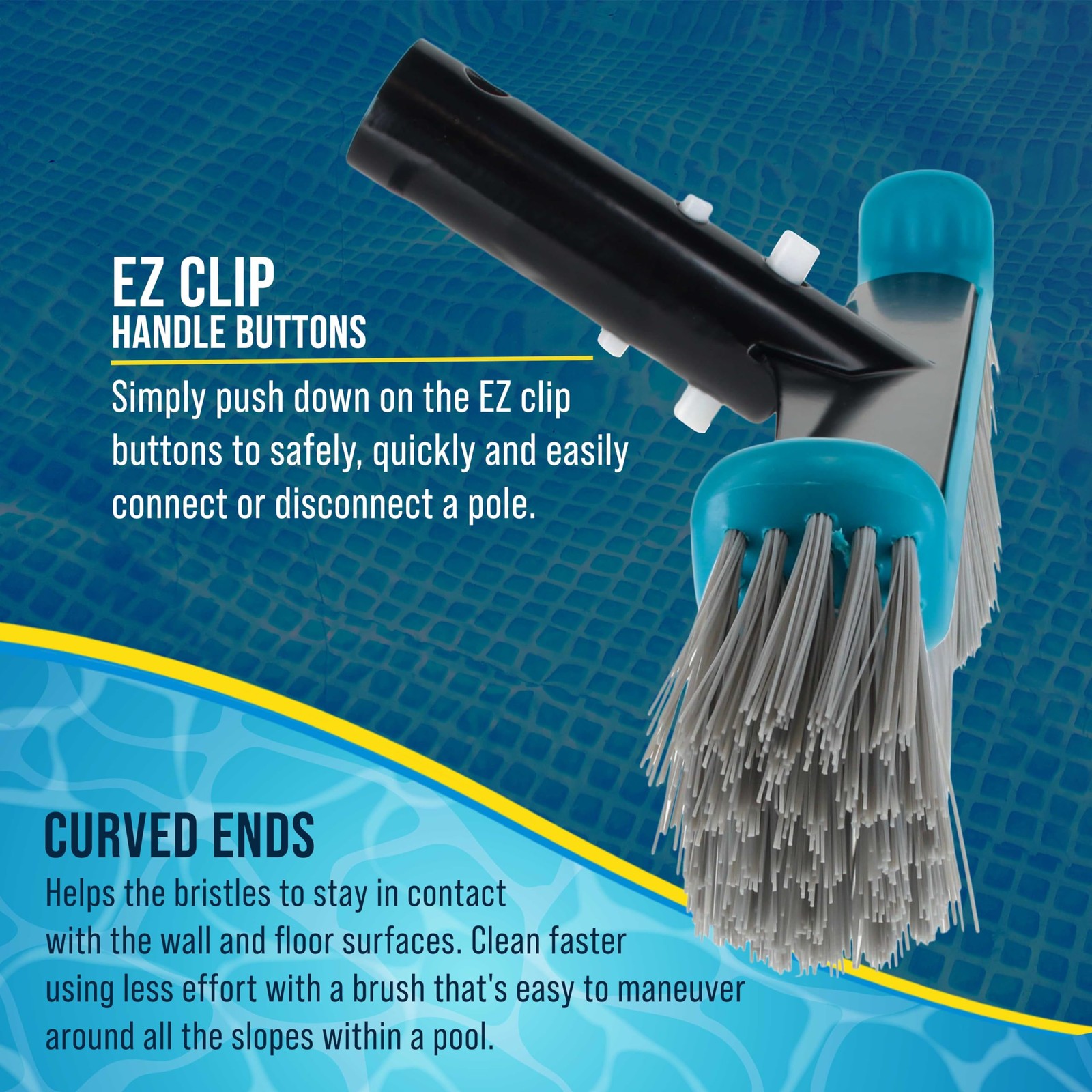 U.S. Pool Supply Brush Head for Inground Pools – 17.7&Prime; Swimming Blue