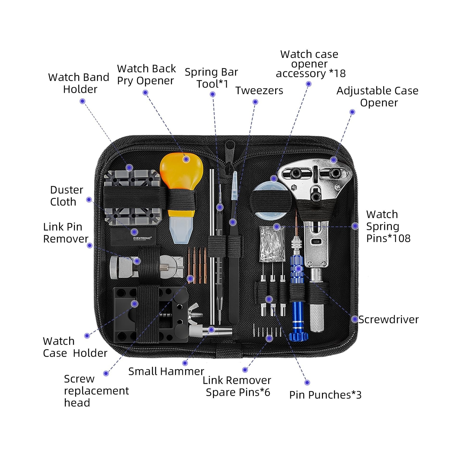 Eventronic Watch Repair Kit, Professional Watch Battery Replacement Tool, Wat…