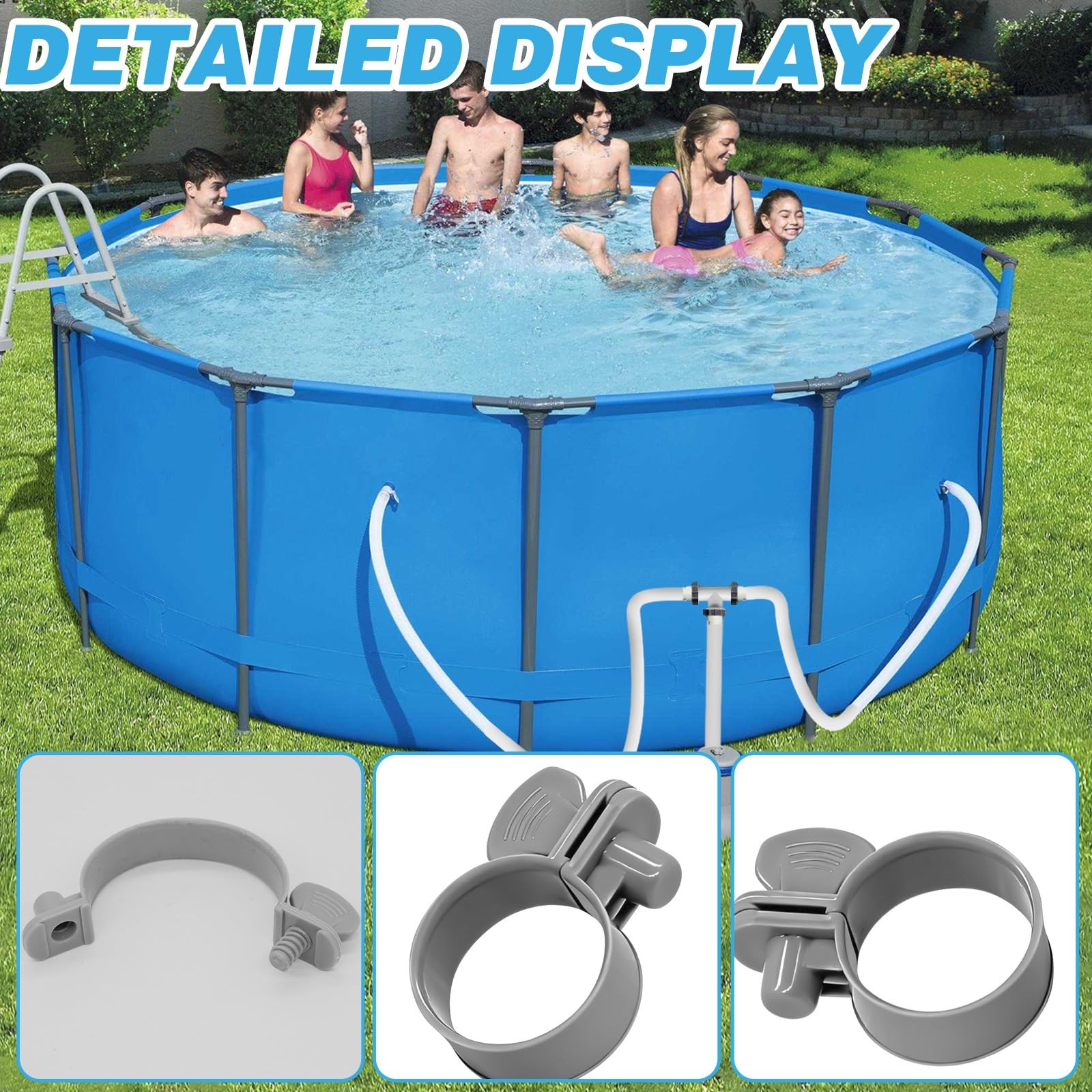 4Pcs 1 1/4&Prime; » Plastic Hose Clamps Secure Your Pool Connections White