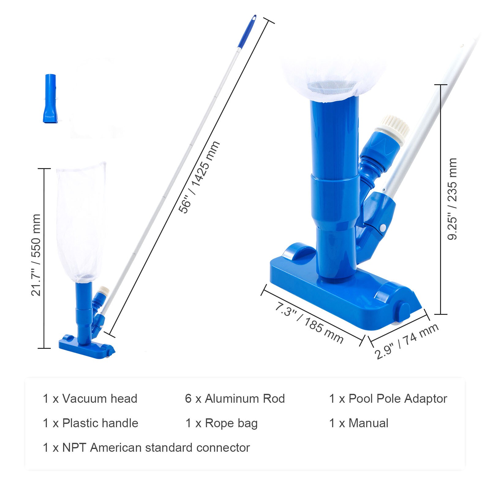 Swimming Pool Spa Suction Vacuum Head Cleaner Cleaning Kit Pool Accessories Tool