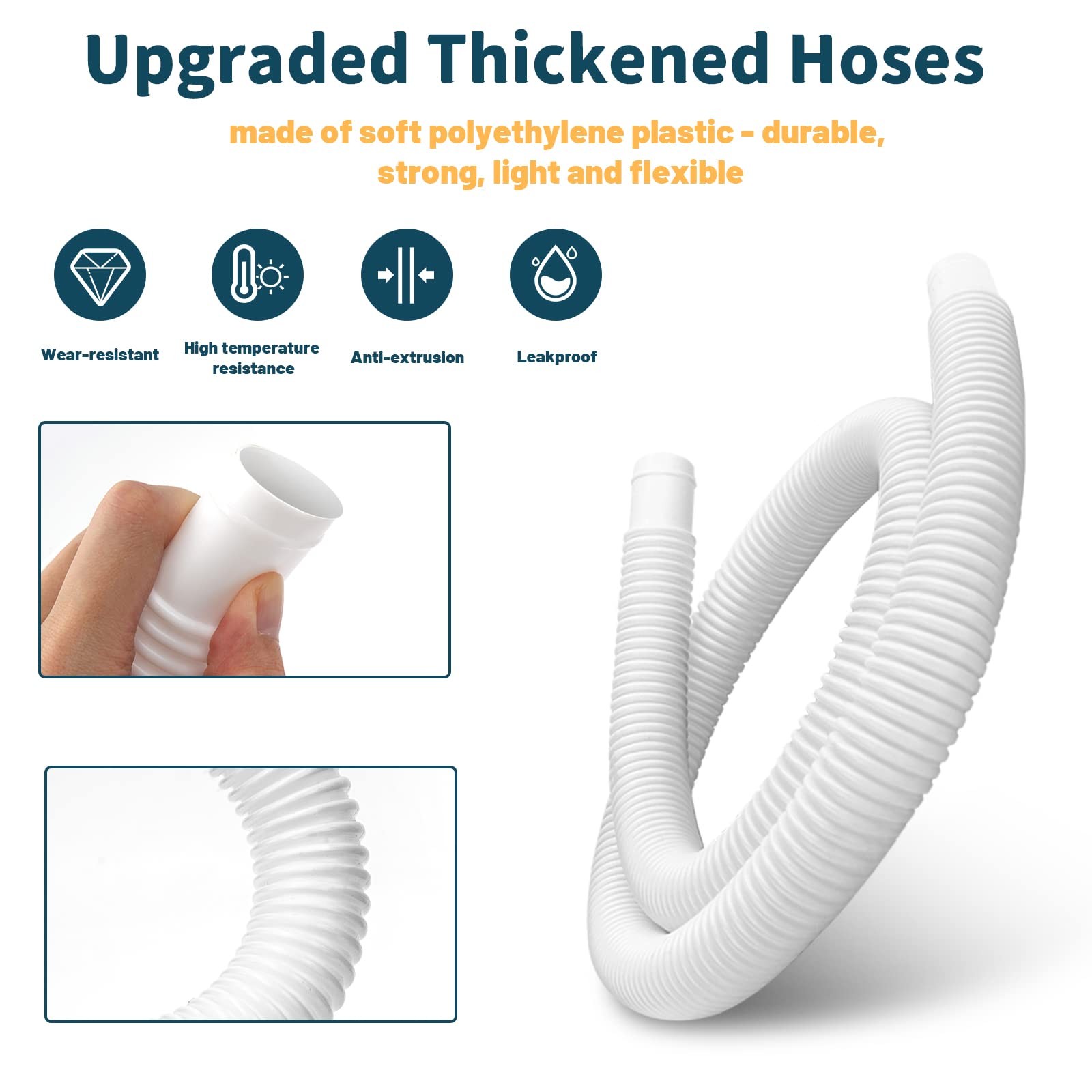 Alocs 1.25 Pool Hose Replacement For Intex Pump – 59 Long Hose For Intex Filter