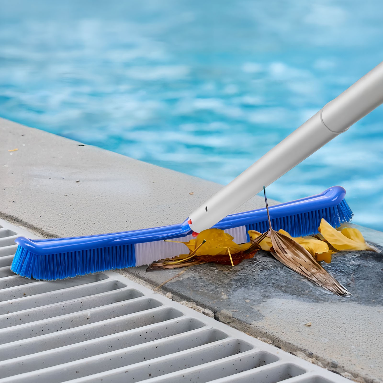 Uimoso Swimming Pool Cleaning Set with Skimmer Net, Rake, and Brush Attachments