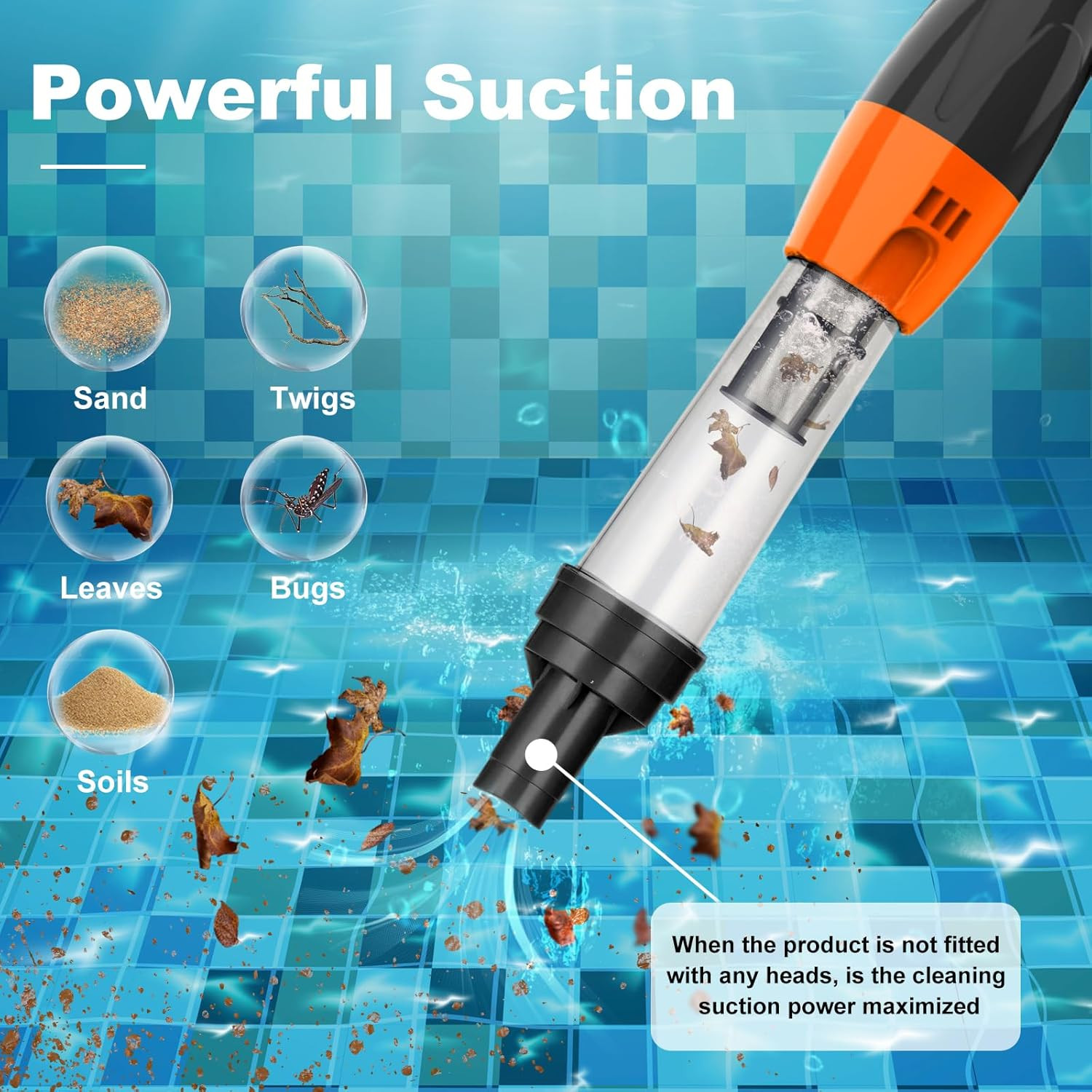 3 in 1 Cordless Rechargeable Pool Vacuum, Handheld Pool Cleaner Ideal for Spas,