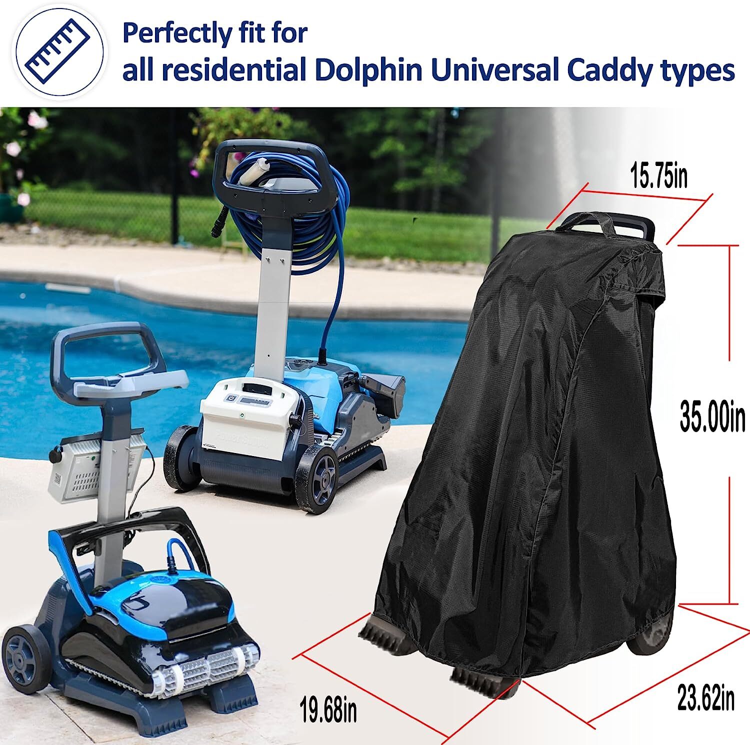 9991795-R1 Premium Caddy Cover for Dolphin Robotic Swimming Pool Cleaner Caddy
