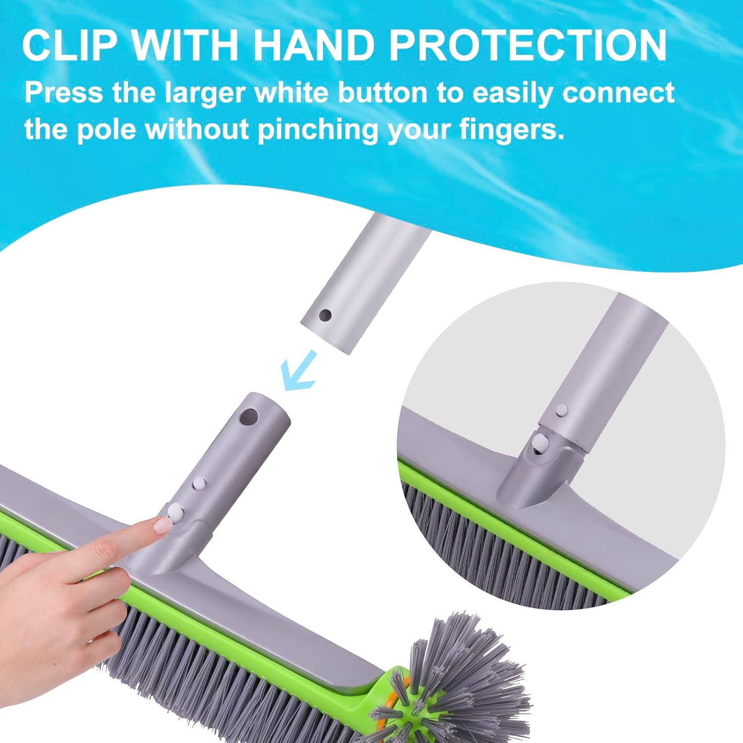 Sepetrel Pool Brush Head for Cleaning Walls,Heavy Duty Inground/Above Ground Swi