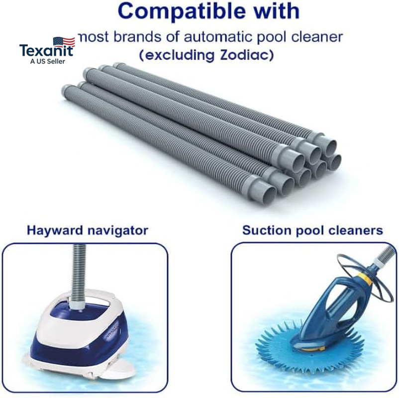 Professional Swimming Pool Vacuum Cleaner Hose -1.5” 8 Piece Hoses for Pool Vacu