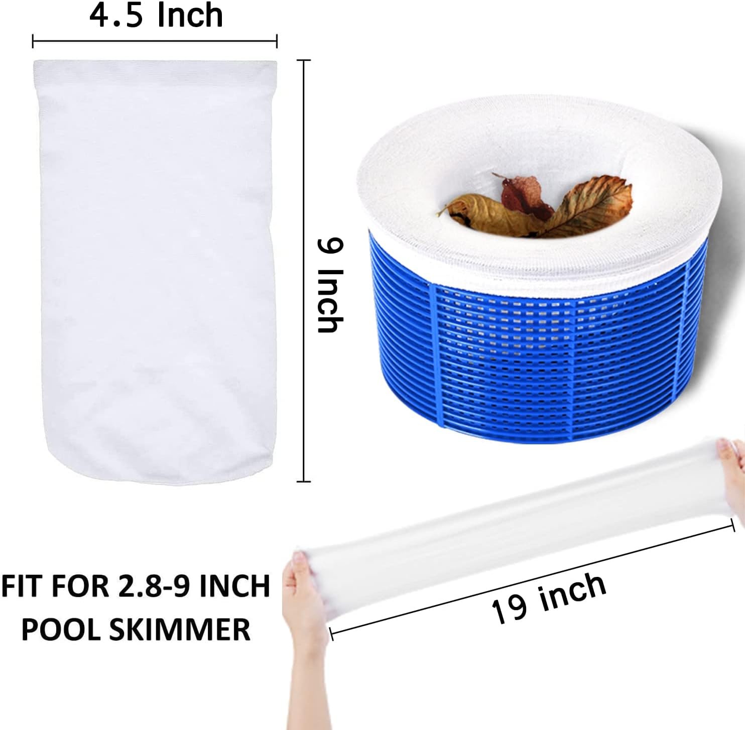 100 Pack Pool Skimmer Socks, Pool Filter Socks Works Perfect with Pool Skimme…
