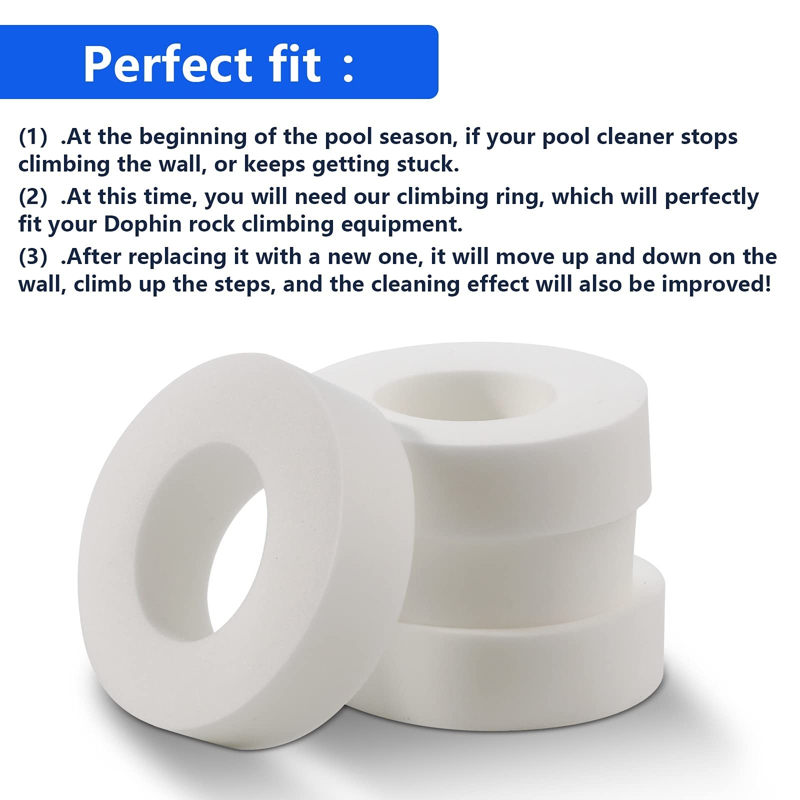 Robotic Pool Cleaner Climbing Rings Replacement Parts for M200/M400/M500 – 4 Pac