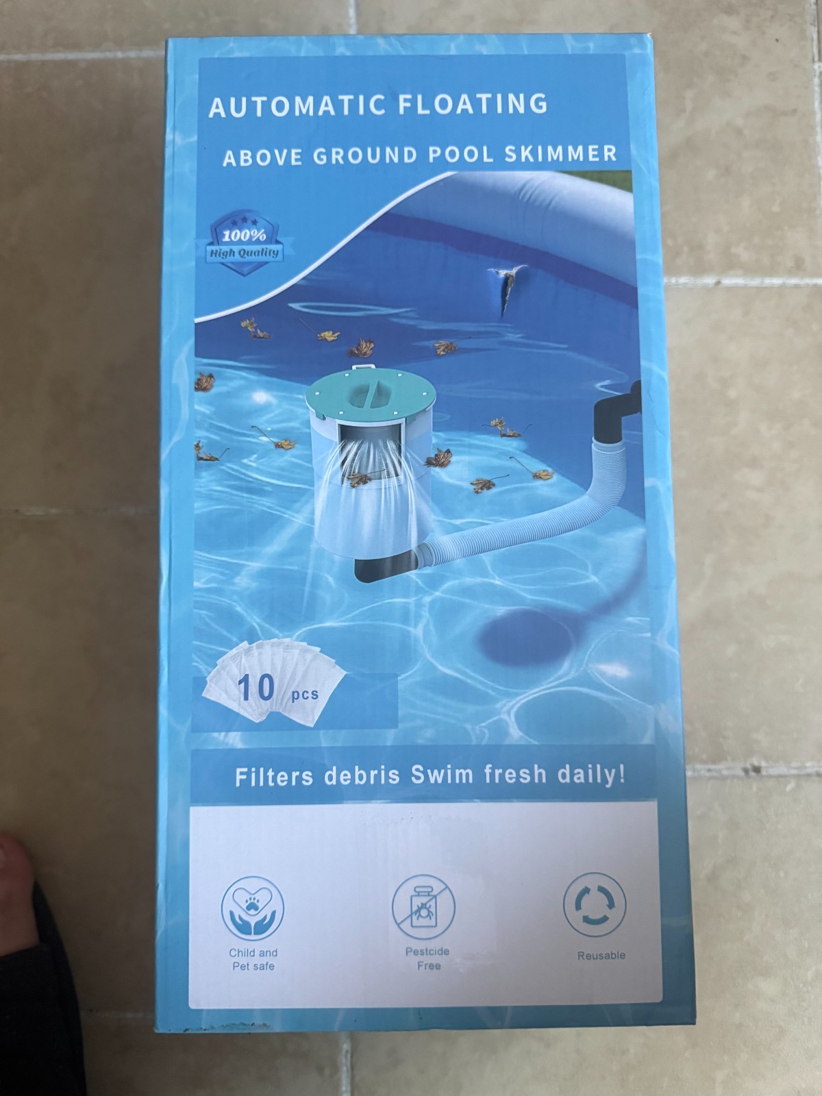 Automatic Floating Above Ground Pool Skimmer Leaf Debris Collector 10 Pack