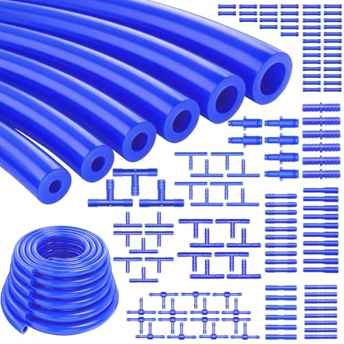 134PCS Vacuum Hose Automotive Kit 5FT,1/8&Prime; 5/32&Prime; 134pcs-5ft(1/8&Prime;~3/8&Prime;) Blue