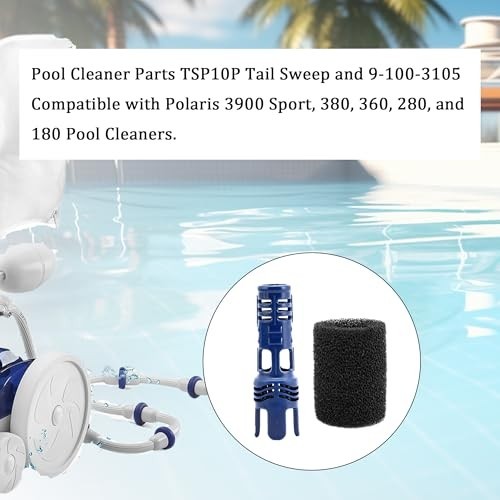 Tail Sweep Pro with Foam Scrubber for Polaris 280, 3900, 380, 360, 180 Pool Clea