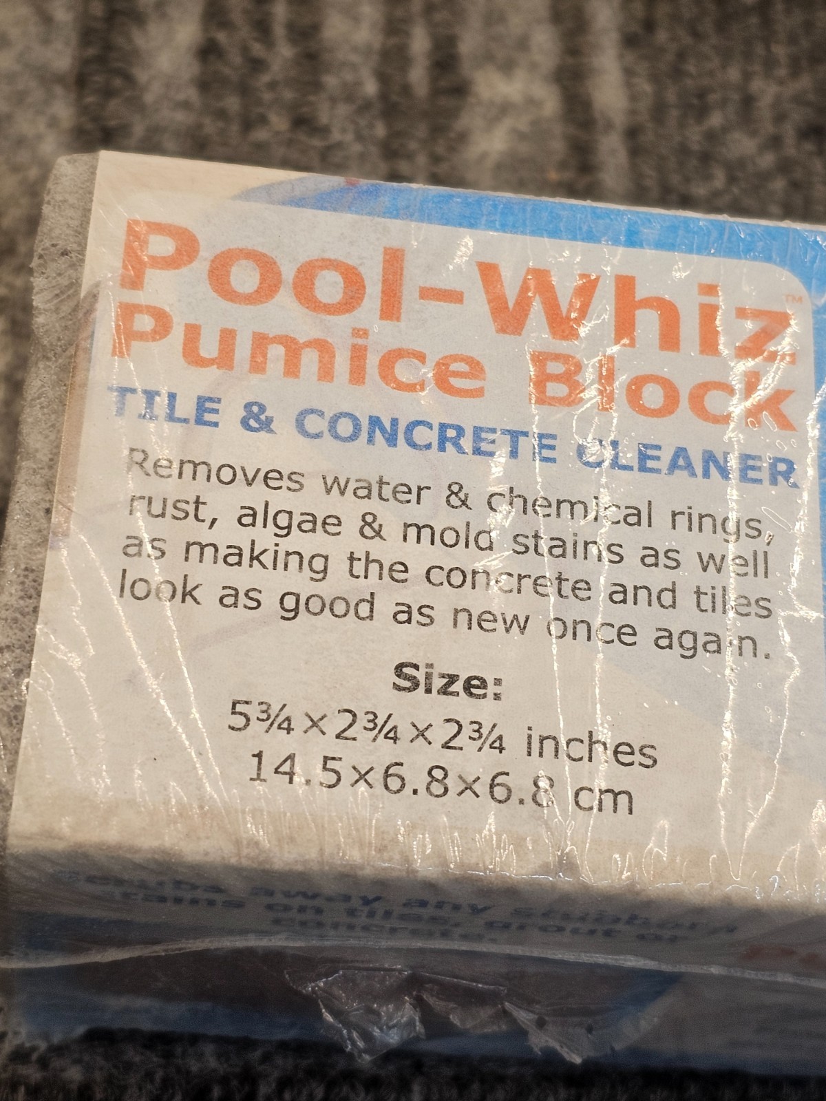 Pool-Whiz Pumice Block Pool Tile & Concrete for Cleaning 5-3/4 x 2-3/4 x 2-3/4