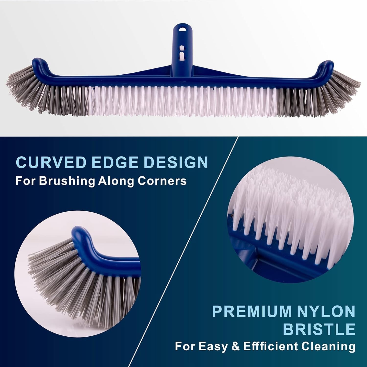 Durable 17.5 » Pool Brush with Wide Sweep – Ideal for Corner Cleaning & Easy Use
