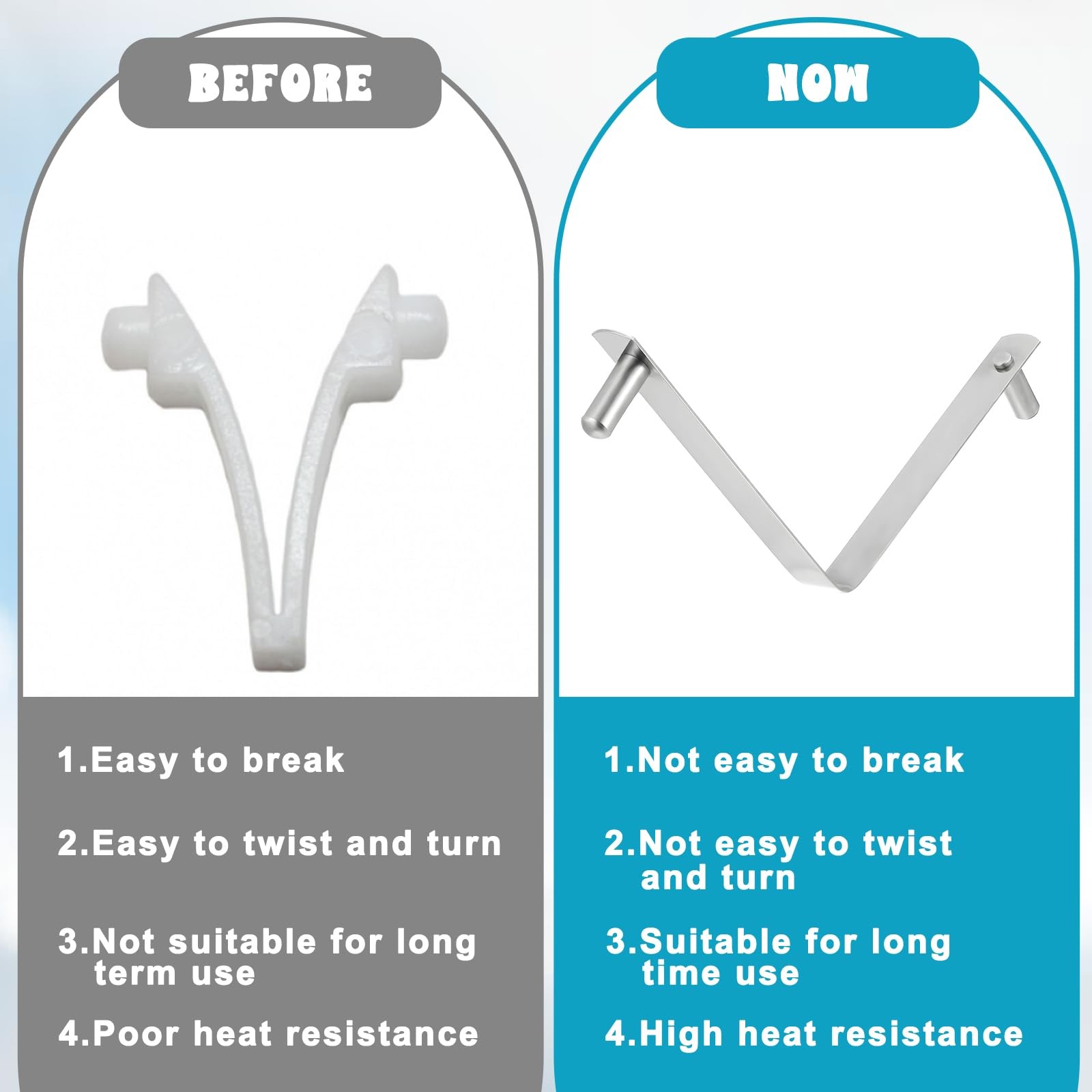 6 Pcs Pool Pole Clips, Stainless Steel Pools Brush Clip V-Shaped Clips Univer…