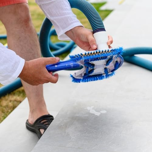 Pool Vacuum Hose With Swivel Cuff 1-1/4&Prime; Diameter Flexible Heavy Duty Pool 27FT
