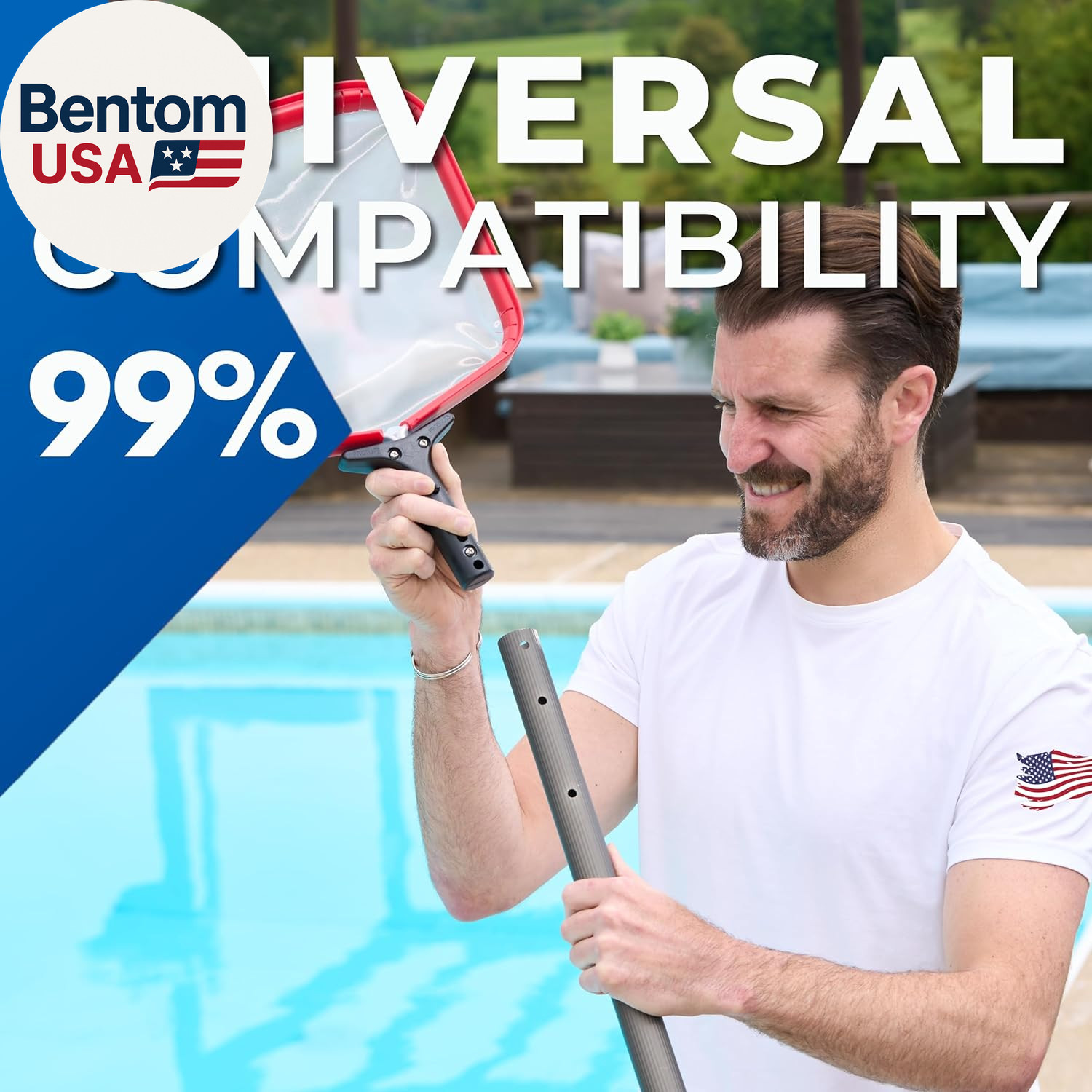 Protuff Flat Pool Skimmer Net – 2 Year Unconditional Free Replacement – Heavy-Du