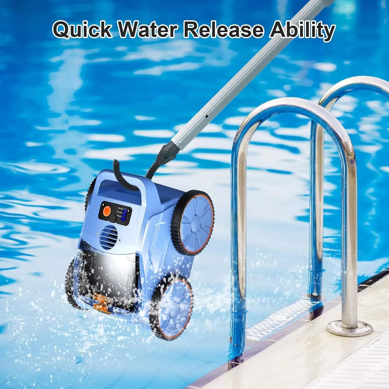 Cordless Robotic Pool Cleaner Pool Vacuum for Inground Pools Up to 2150 Sq.ft
