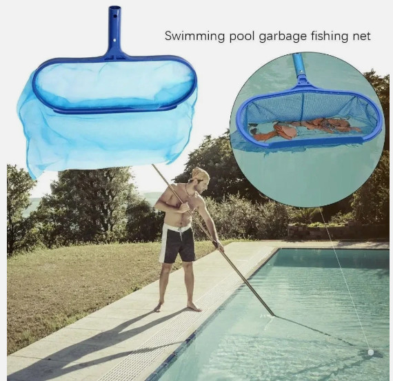 Heavy Duty Pool Skimmer Leaf Rake Net Cleaning Swimming Pool Fine Mesh Netting