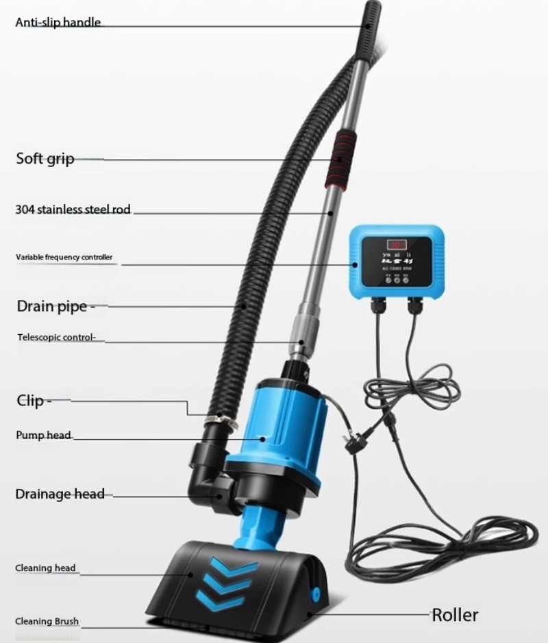 Fish Pond Filter Swimming Pool Cleaner Pond Sludge Suction Machine Dirt Suction