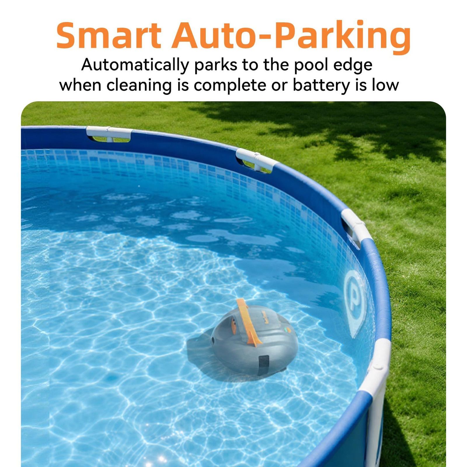 Coasteering Planet Edge Pool Vacuum for Above Ground Pool, 120-Min Light Grey