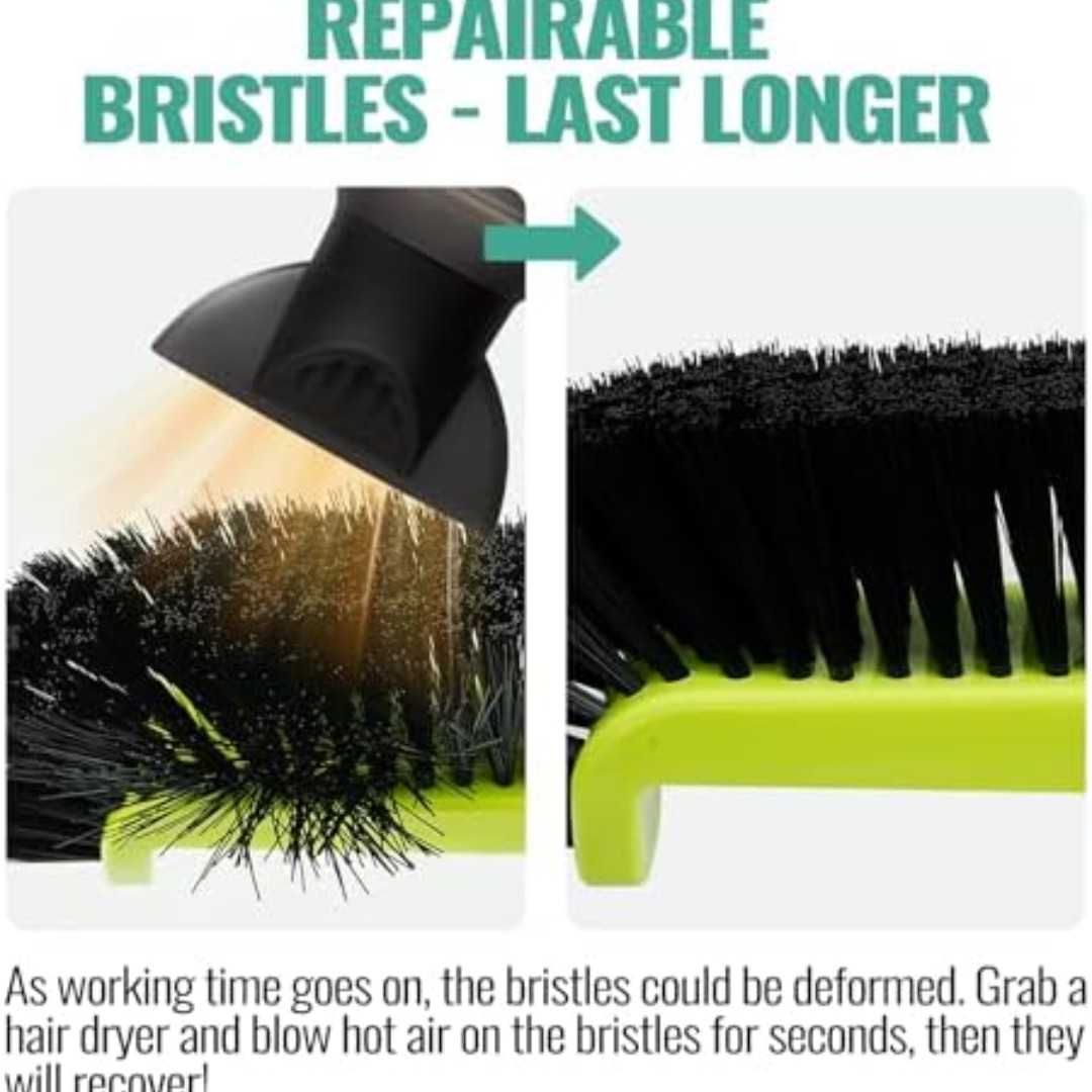 18&Prime; Pool Brush Head for Cleaning Swimming Walls,Curved Ends Scrub Brush Black US