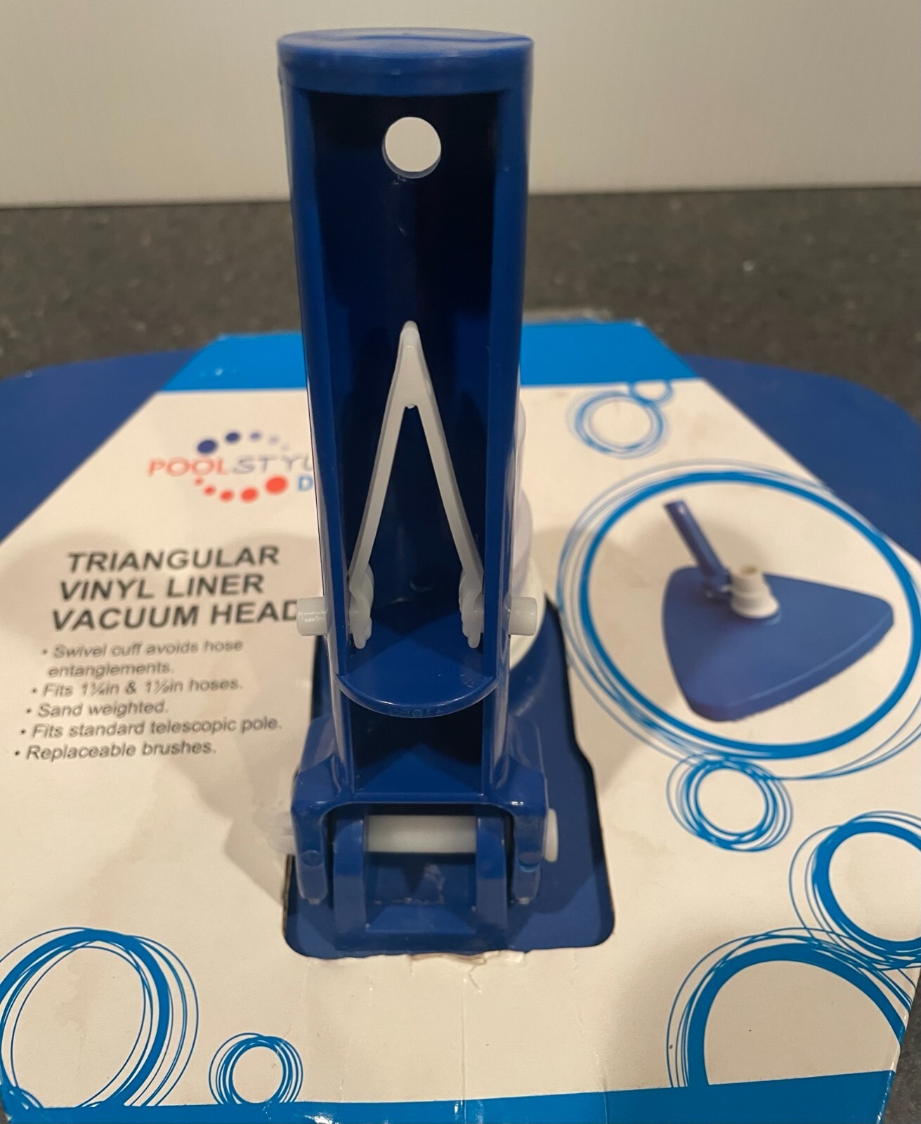 Pool Style Deluxe Triangular Vinyl Liner Swivel Vacuum Head Brush #PSL-40-0902