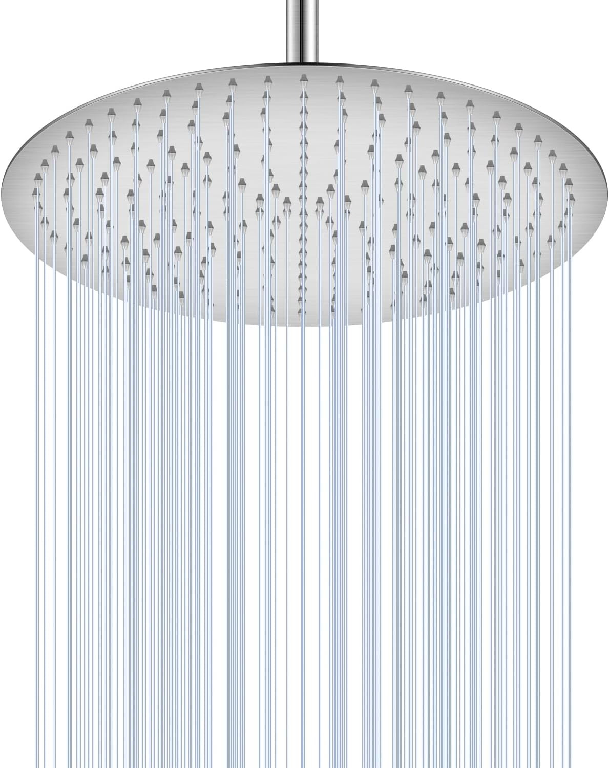 16&Prime; Brushed Nickel Rainfall Shower Head – All Metal with 230 Nozzles