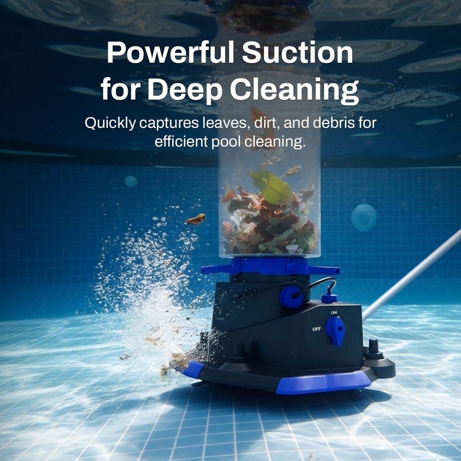 Jet Sweep Cordless Pool Vacuum Rechargeable Handheld Cleaner Blue