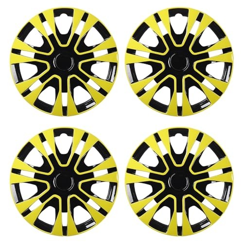 Yellowish Green Hubcap Wheel Cover 14 inch Black with Yellowish Green
