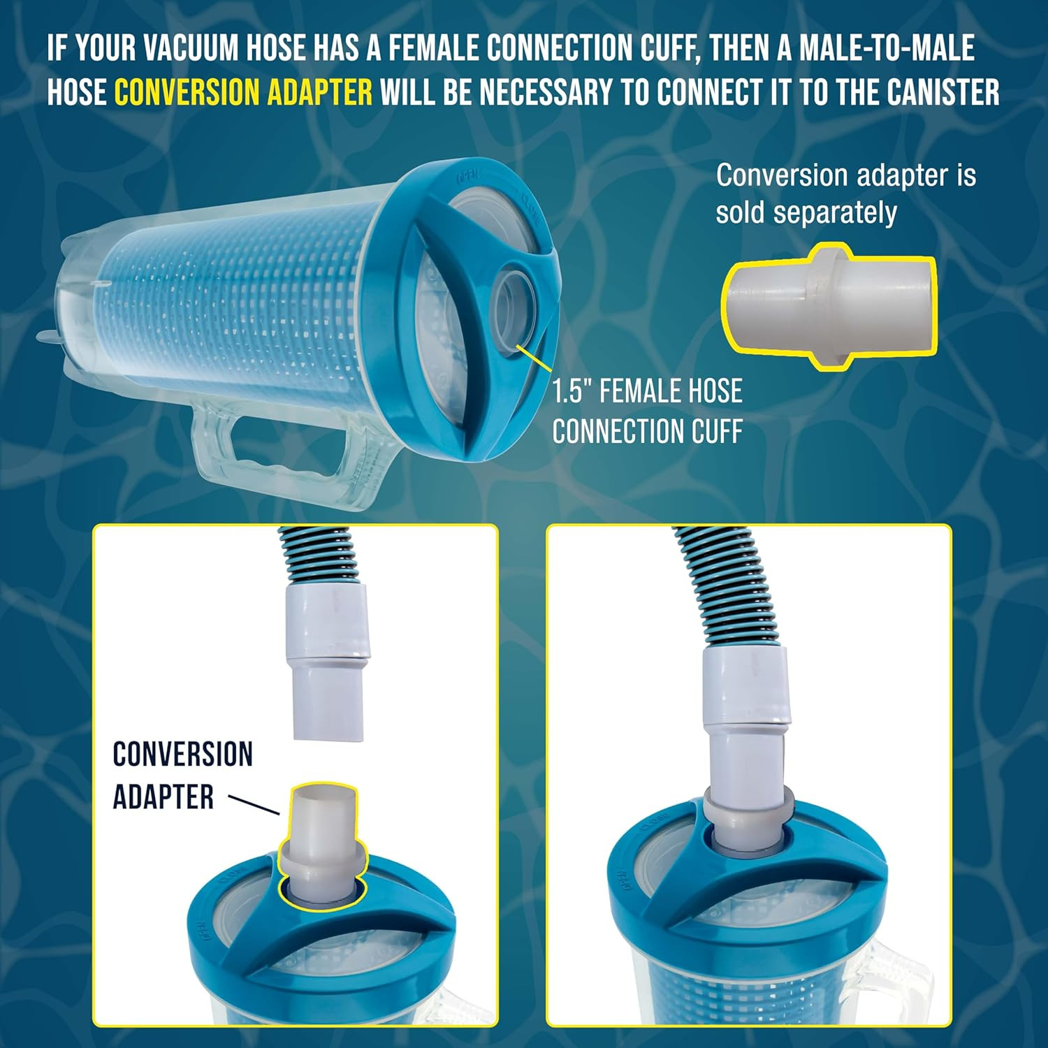 Pool Leaf Catcher – Heavy Duty Inline Pool Leaf Canister, Vacuum for Inground Cl