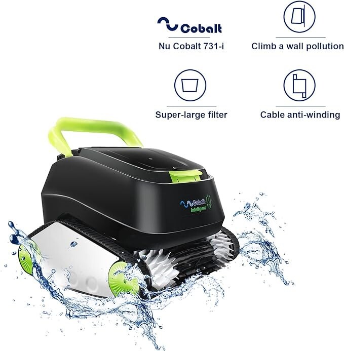 Cobalt Intelligent Pool Cleaner | Wall Climb, 3-Hr Timer, Fast Drain | 45ft Cord