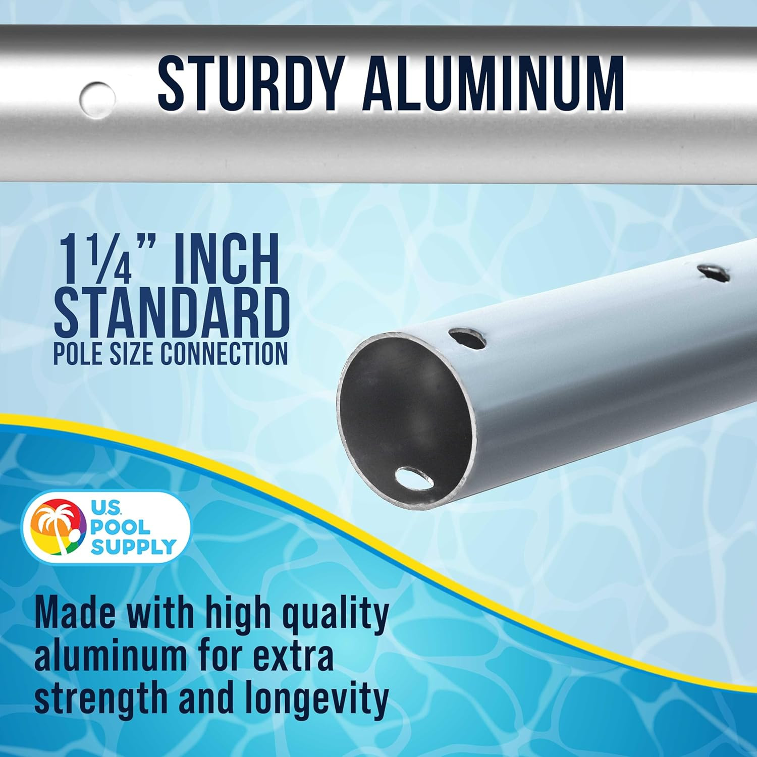 U.S. Pool Supply Telescoping Pole 15-Foot Aluminum Pool Pole Telescopic Cleaning